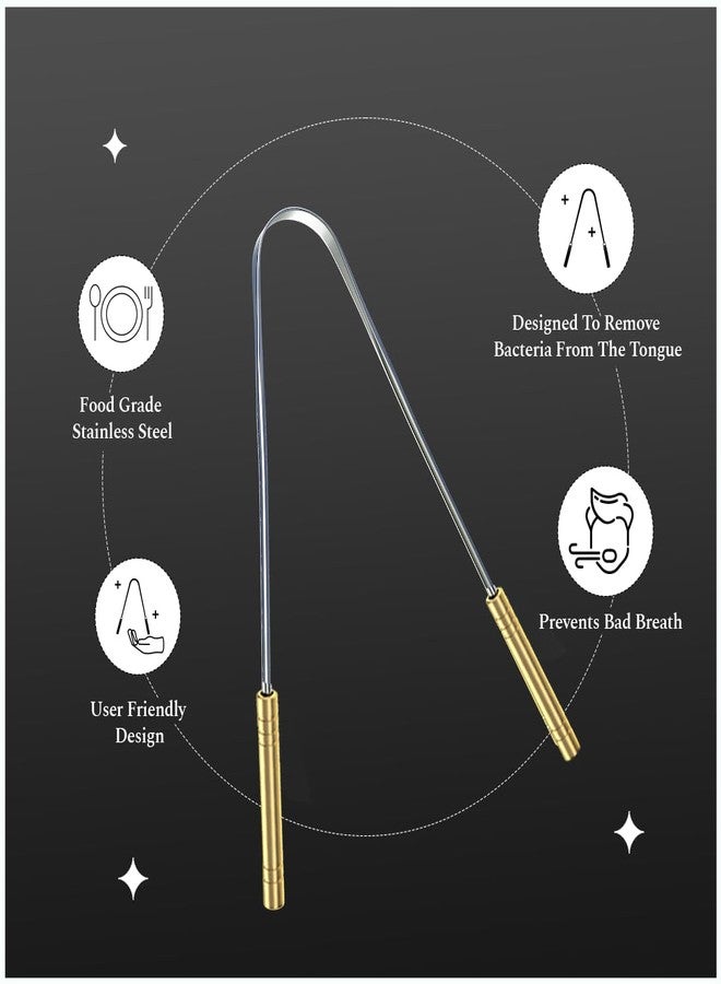 Perfora Silver Steel Tongue Cleaner For Men And Women | For Fresh Breath, Improved Taste Sense & Bacteria Removal | Pack of 2 - Image 3